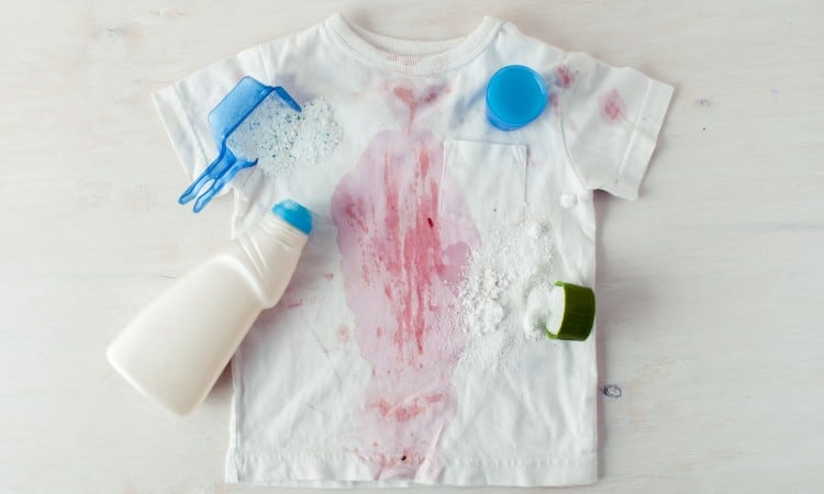 how to get red food coloring out of clothes